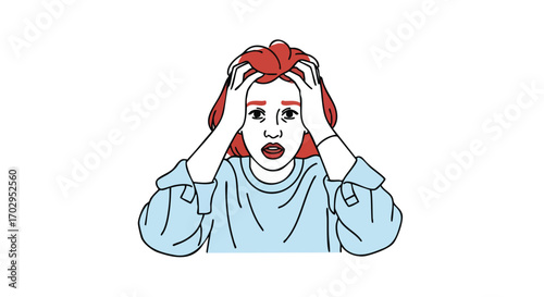 Stressed woman clutches head in despair, overwhelmed by pressure and anxiety