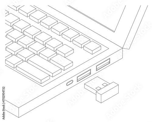 USBポート接続（白黒）