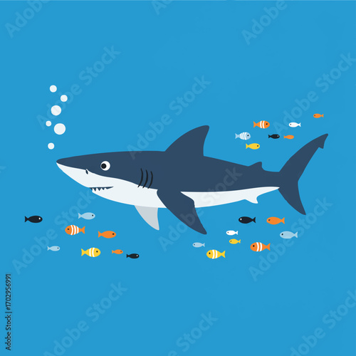 2d illustration of shark