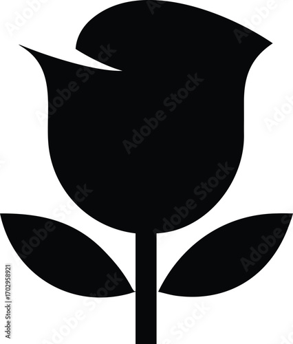 a detailed vector illustration of a rose for logos branding