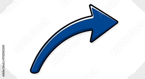Free Download Dynamic Blue Arrow Curving Upward and Right on White Background - GFXLoad