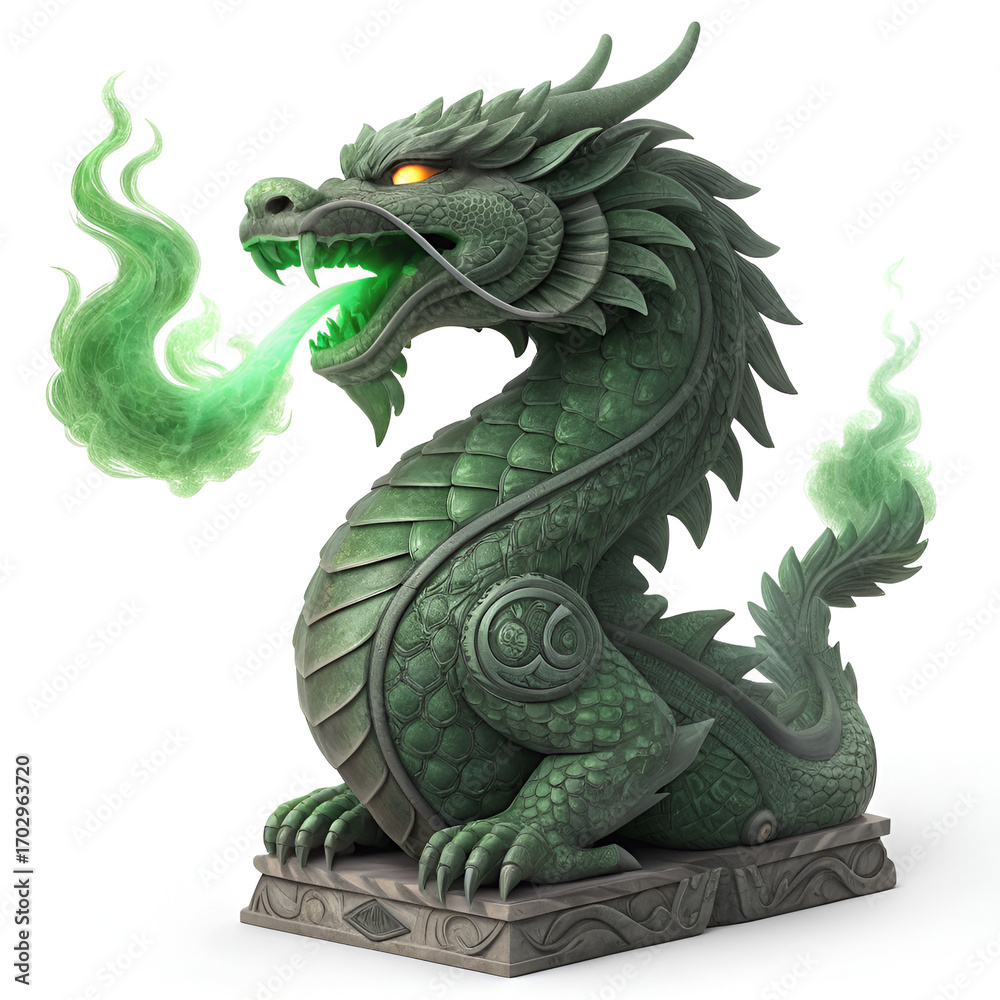 Obraz premium dragon statue isolated on white