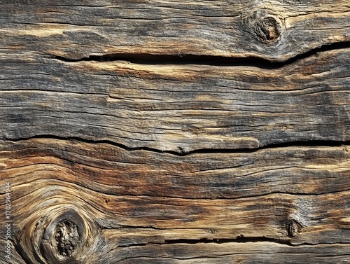Hand hewn pine wood with an irregular rough and aged grain texture