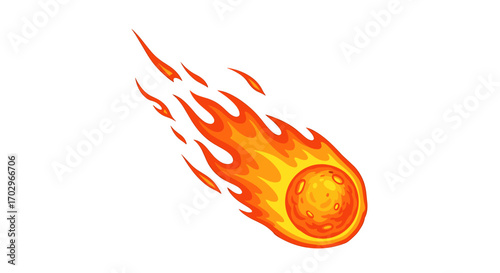 Fiery Comet Streaking Across the Sky: A Dynamic Illustration