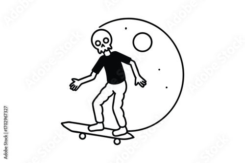 black and white cartoon illustration halloween art design icon