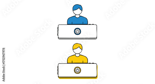 Two individuals working on modern devices, symbolizing collaboration and digital interaction