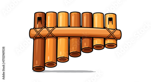 Panpipes: A Traditional Wind Instrument with Bamboo Pipes and Cord