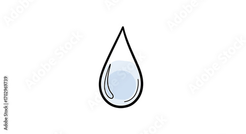 Stylized Water Drop Icon on a White Background Illustration