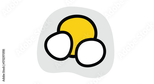 Simple stylized sunny side up egg icon for breakfast or food concepts