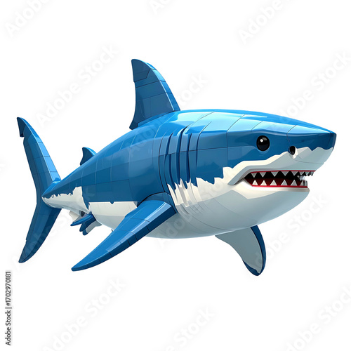 Wallpaper Mural Blue white shark illustration Torontodigital.ca