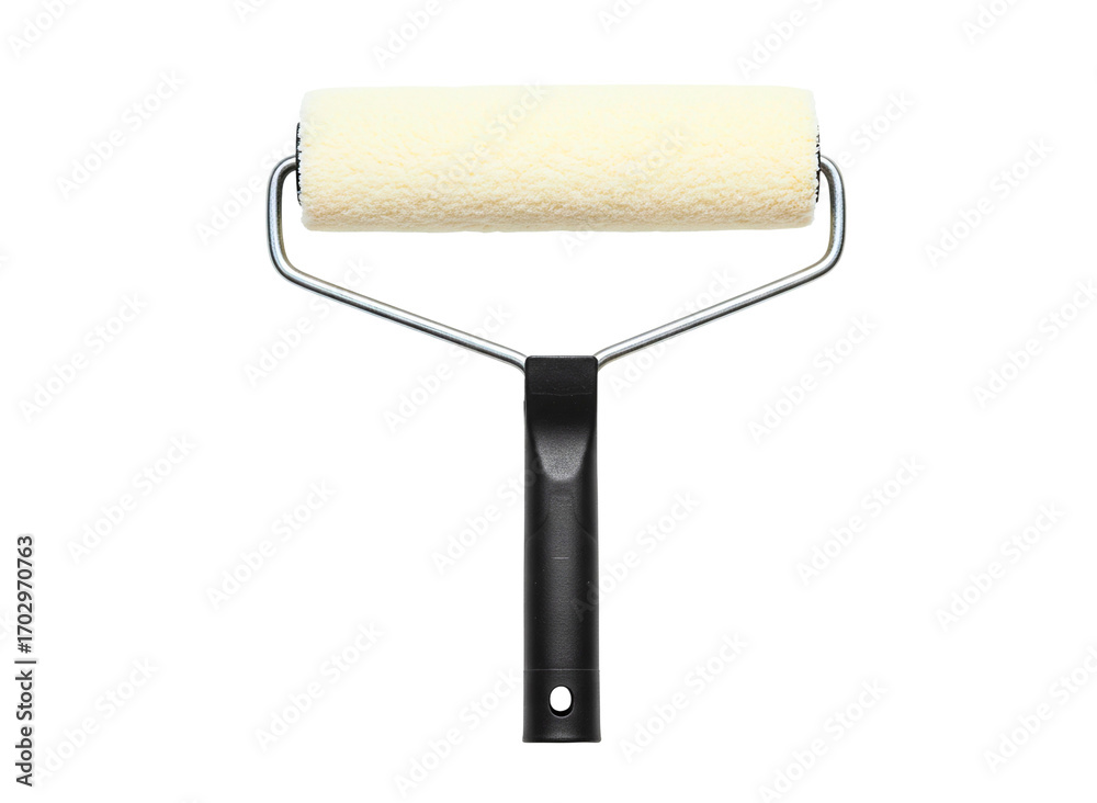 Obraz premium Paint roller with black handle isolated on transparent background