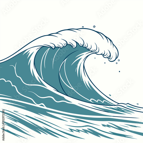 A Calm Ocean Wave Cresting