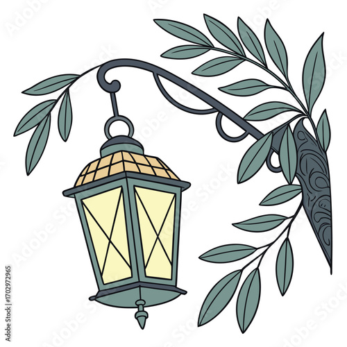 A Glowing Lantern in a Dark Forest