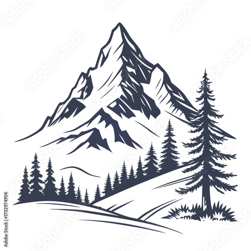 A Simple Snowy Mountain Peak
