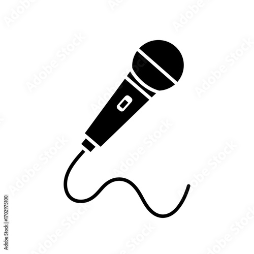 "Microphone Silhouette Vector for Music and Podcast Design"
