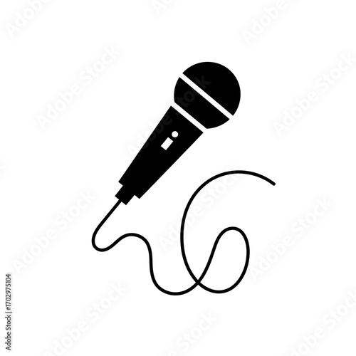 "Microphone Silhouette Vector for Music and Podcast Design"