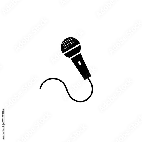 "Microphone Silhouette Vector for Music and Podcast Design"