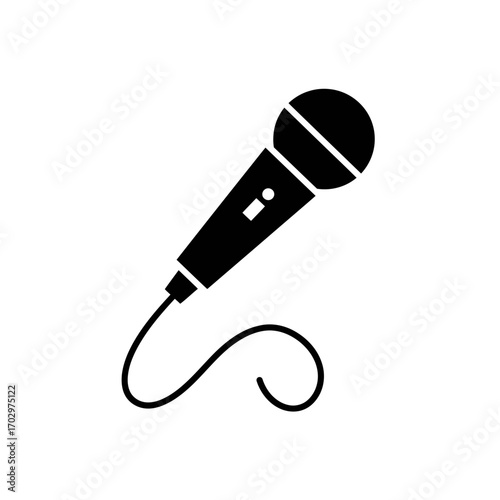"Microphone Silhouette Vector for Music and Podcast Design"