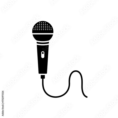 "Microphone Silhouette Vector for Music and Podcast Design"