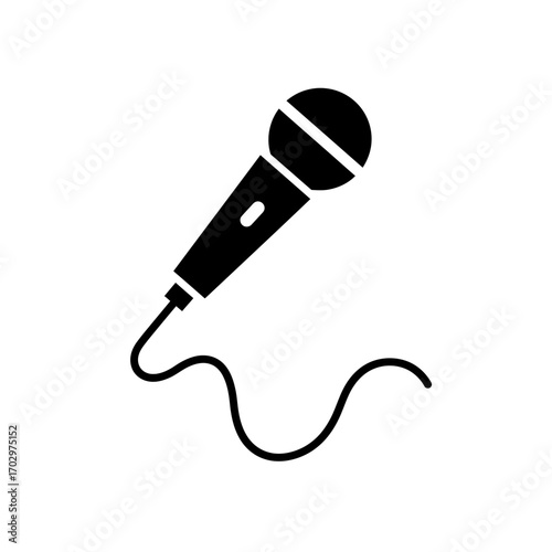 "Microphone Silhouette Vector for Music and Podcast Design"
