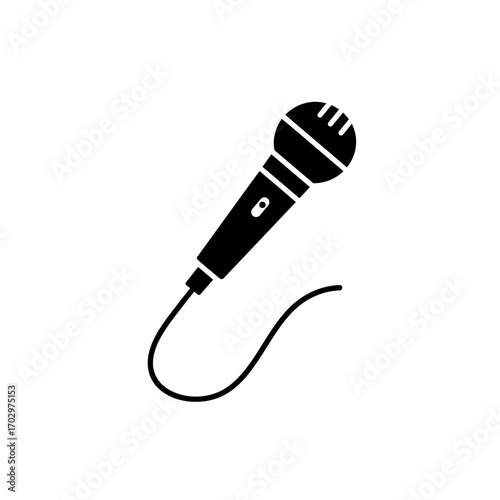 "Microphone Silhouette Vector for Music and Podcast Design"