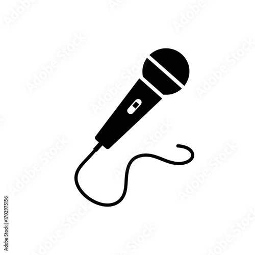 "Microphone Silhouette Vector for Music and Podcast Design"