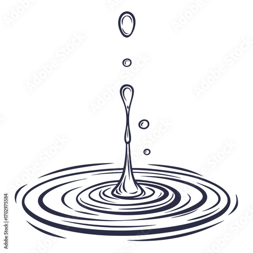 A Single Droplet Falling into Water