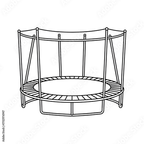 A trampoline illustration vector style coloring page