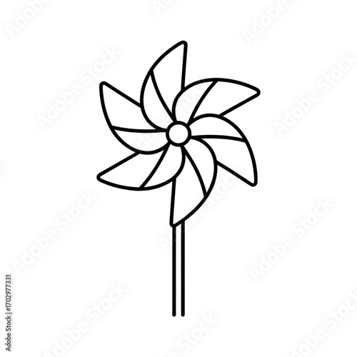 A pinwheel illustration vector style coloring page