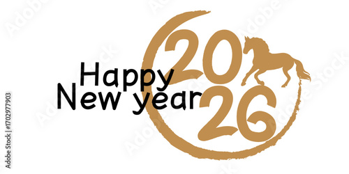 Wallpaper Mural 2026 New year greeting. Happy new year greeting. Chinese new year illustration for 2026. Vector illustration. Torontodigital.ca