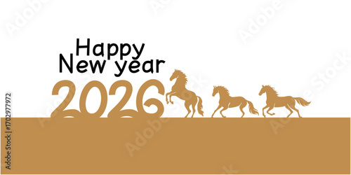 Wallpaper Mural 2026 New year greeting. Happy new year greeting. Chinese new year illustration for 2026. Vector illustration. Torontodigital.ca