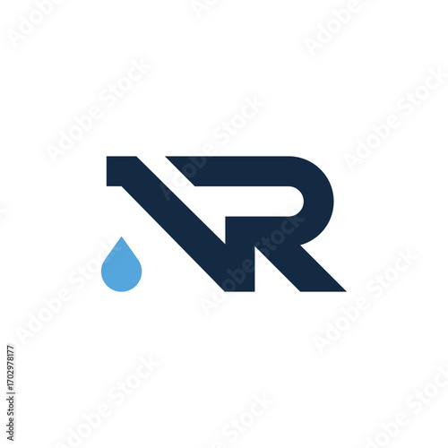 Free Download NR Water Drop Letter Logo - GFXLoad