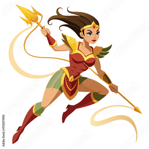 Athletic Warrior Princess with Lightning Whip