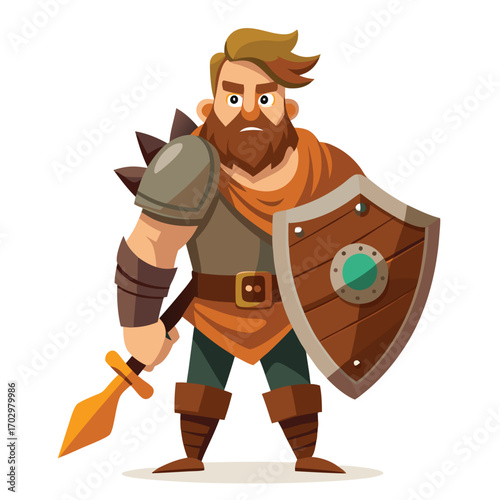 Leather Prince Warrior with Hide Shield