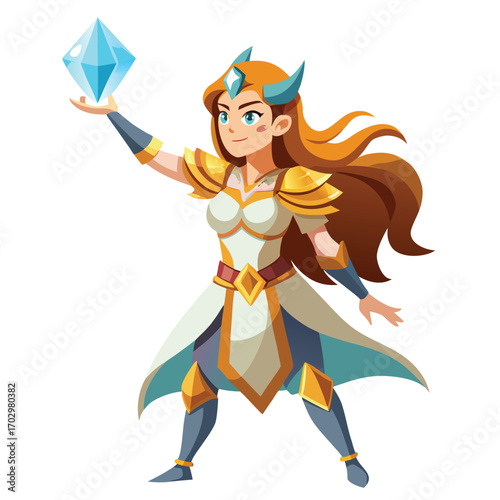 Radiant Warrior Princess with Light Crystal
