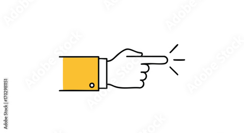 Professional hand pointing forward, indicating direction or choice in a modern, clean style.