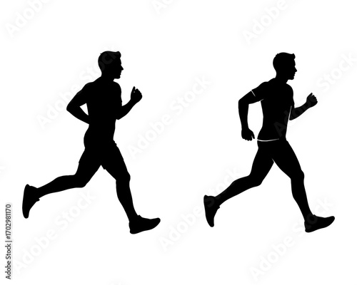 silhouette of a person jogging