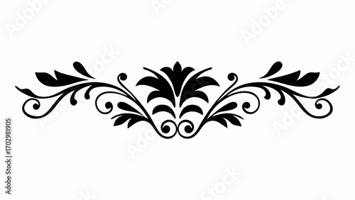 Elegant flourished divider element for invitations, cards and graphic design projects, ornate and decorative