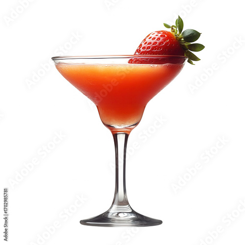 Wallpaper Mural Refreshing strawberry daiquiri cocktail garnished with fresh berry in a margarita glass perfect for summer parties and tropical vacations isolated on transparent background Torontodigital.ca