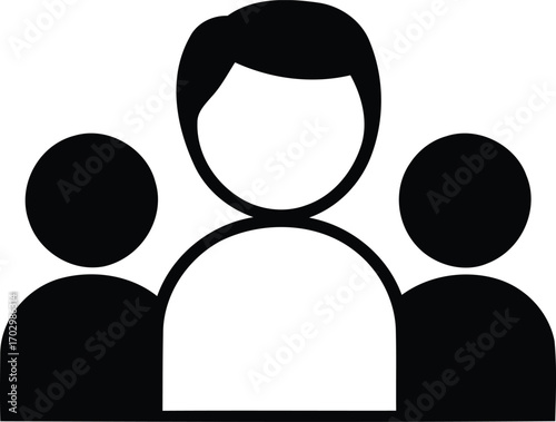 people. Group of people" or "Teamwork" icon, often used to represent concepts like:
Social networks or user groups: Symbolizing a community or collection of individuals. 