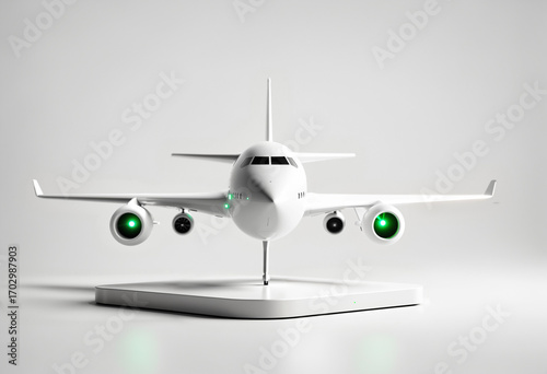 Front view of a white toy a...