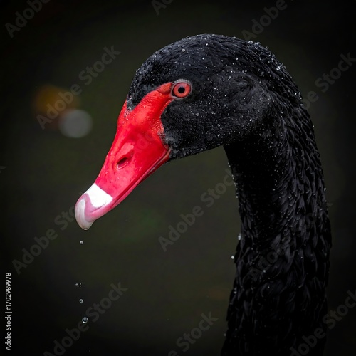 Close-up of a black swan