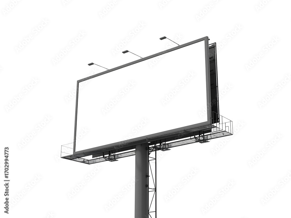 Obraz premium Blank Billboard Sign on Transparent Background 
