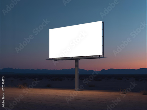 Blank Billboard Sign on Transparent Background
