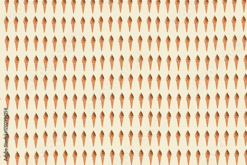 Ice cream pattern background. Chocolate ice cream background. Ice cream Illustration for packaging. Chocolate ice cream seamless pattern