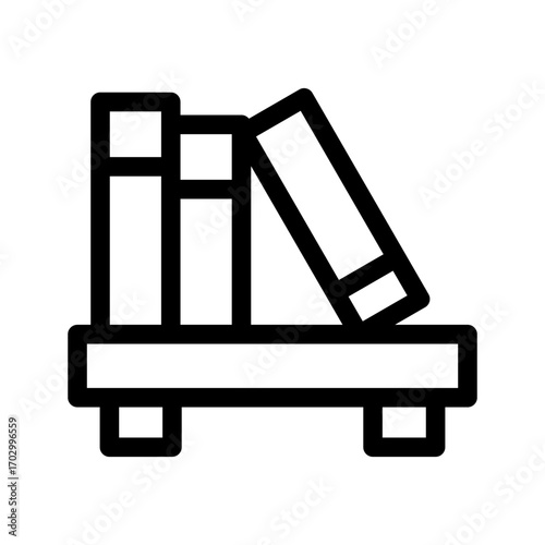 Bookshelf Icon Vector Symbol Design Illustration