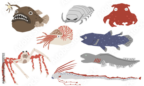深海魚カラーイラストセット