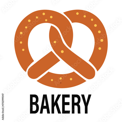 A salted pretzel logo, a classic snack, ideal for a bakery, snack brand, or food-related business