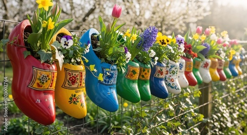 clogs, Keukenhof Gardens, Lisse, Netherlands 

