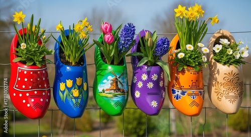 clogs, Keukenhof Gardens, Lisse, Netherlands 
